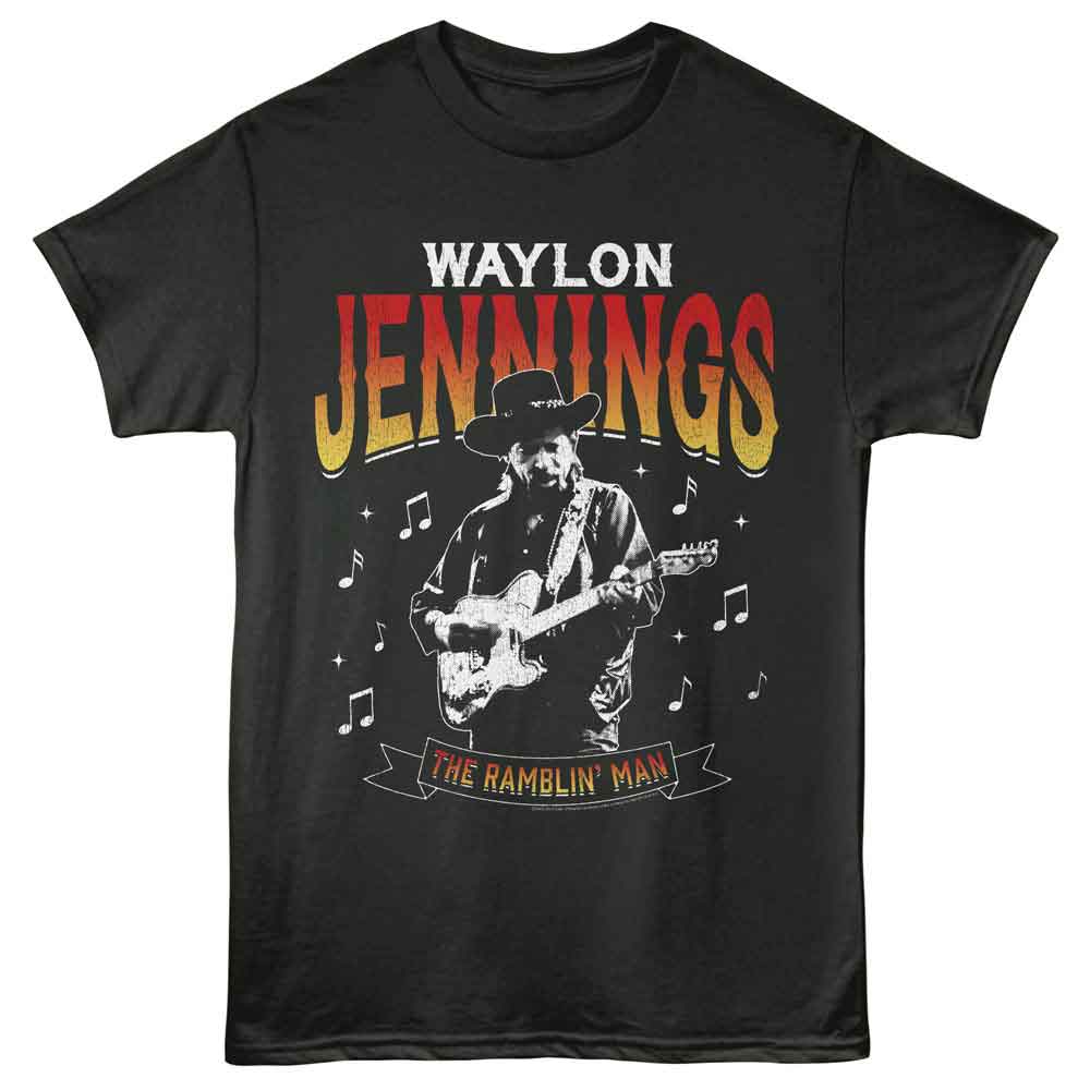 Waylon Jennings Music Notes Smoke T-Shirt