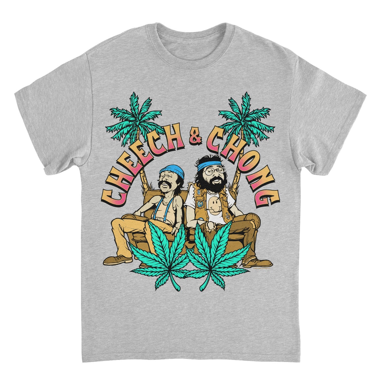Wholesale Cheech and Chong Cartoon Couch Palm Trees T-Shirt