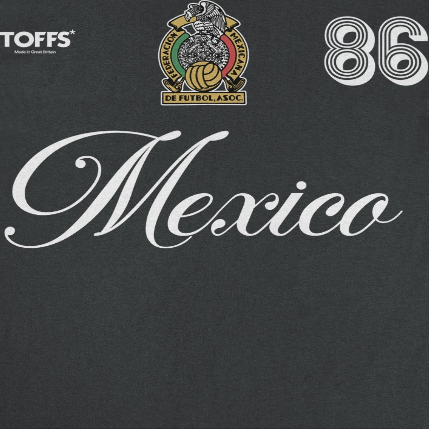 Toffs Retro Soccer Futbol Mexico Black T-Shirt
