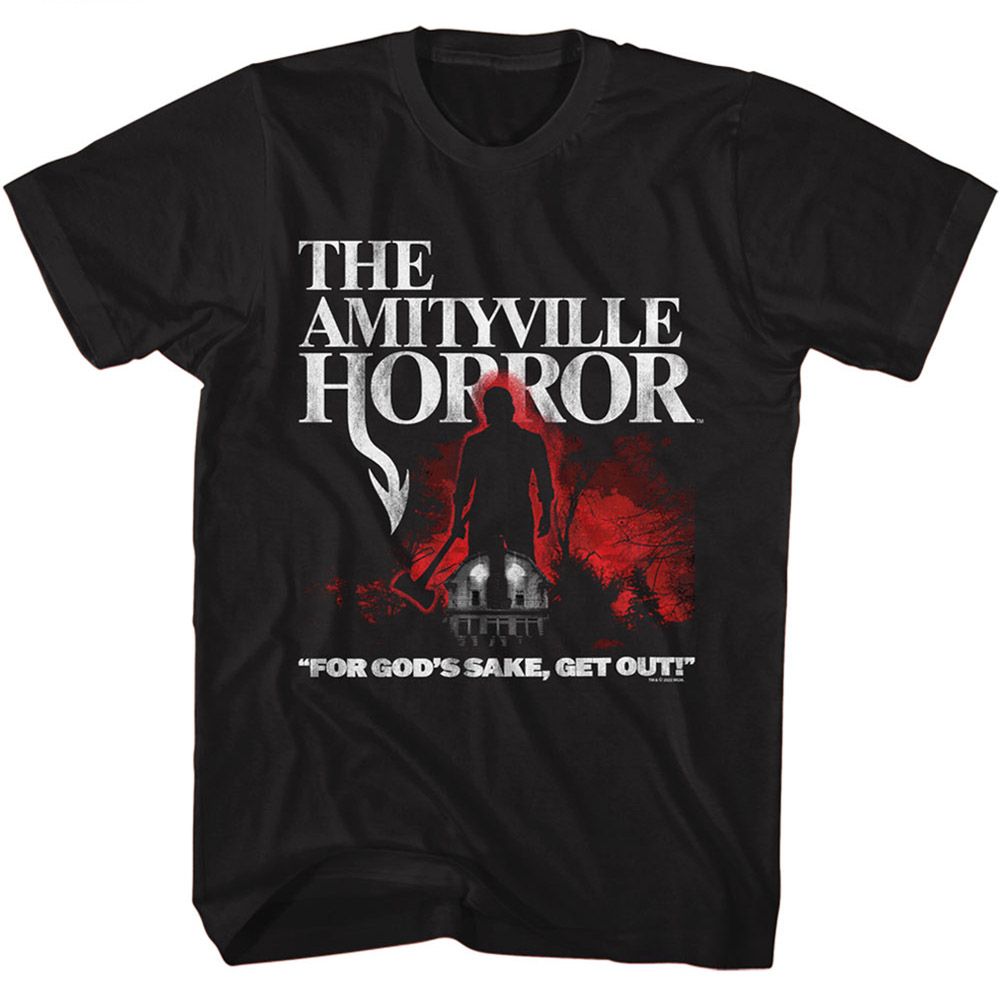 Wholesale Amityville Horror Movie Lutz with Axe Shadow Black Adult T-Shirt