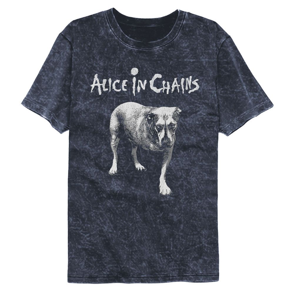 Wholesale Alice in Chains Tripod Dog Navy Premium Mineral Wash Fashion Band Tee