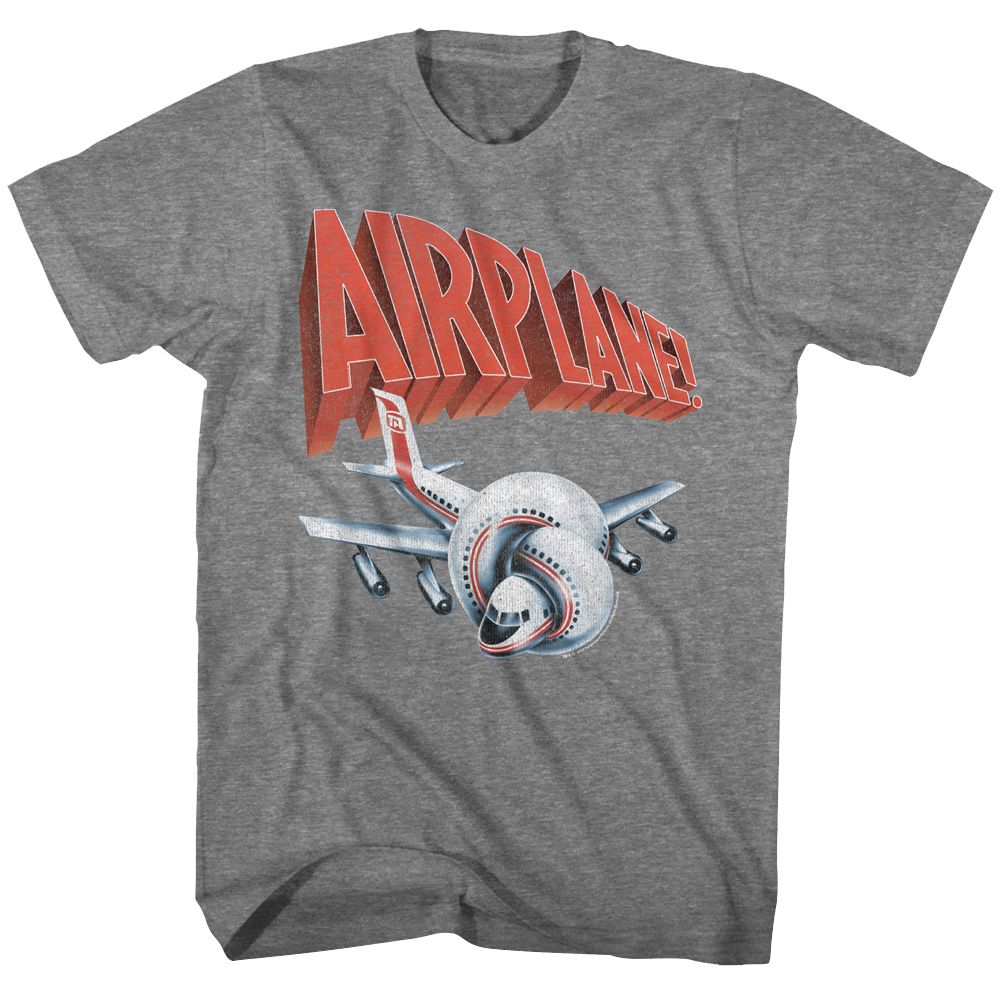 Wholesale Airplane Movie Plane and Logo Solid Graphite Adult T-Shirt