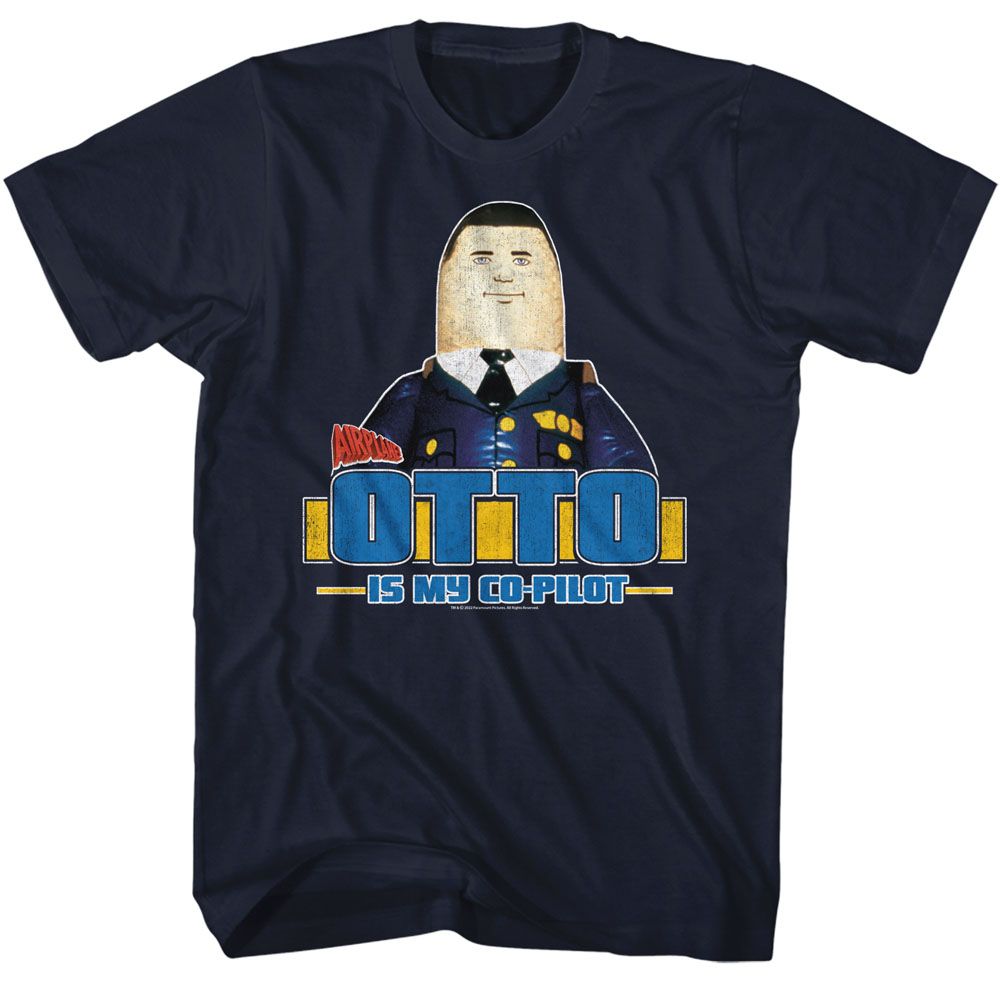 Wholesale Airplane Movie Otto Navy Adult T-Shirt
