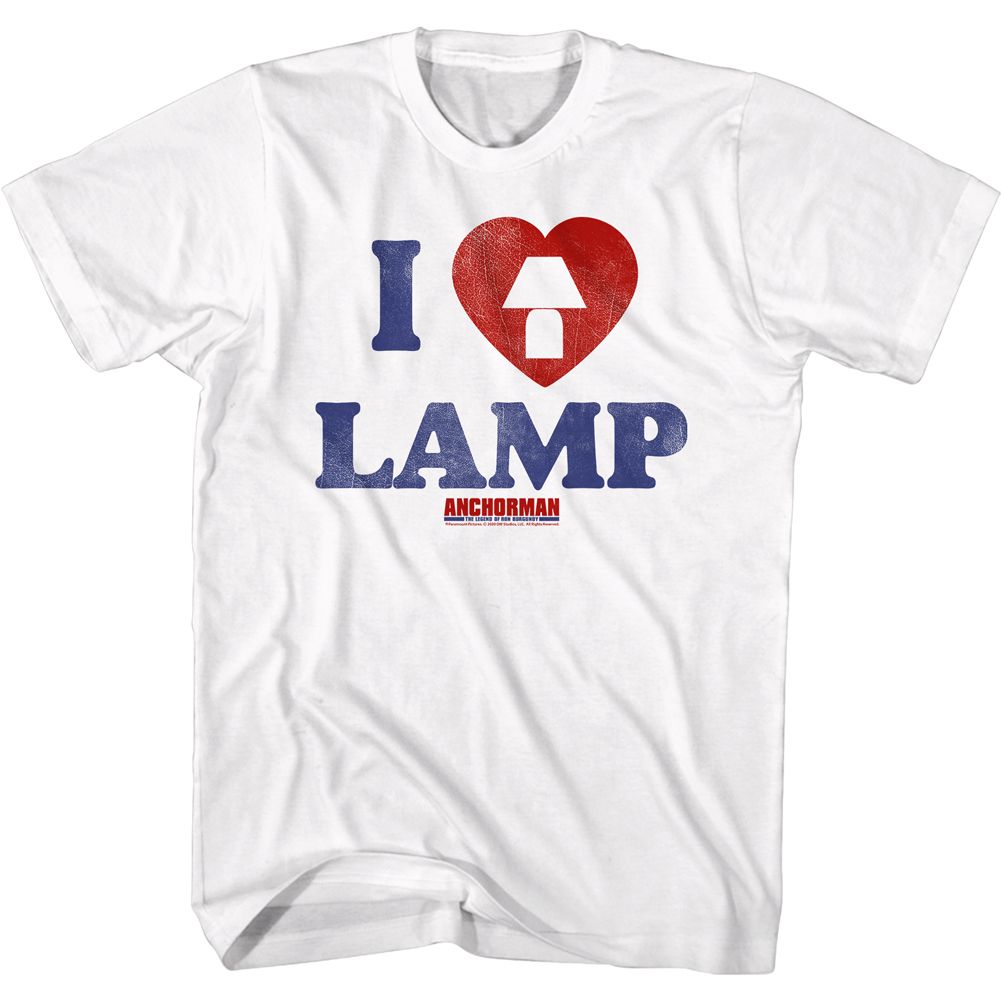Wholesale Anchorman Movie I Love Lamp White Adult T-Shirt