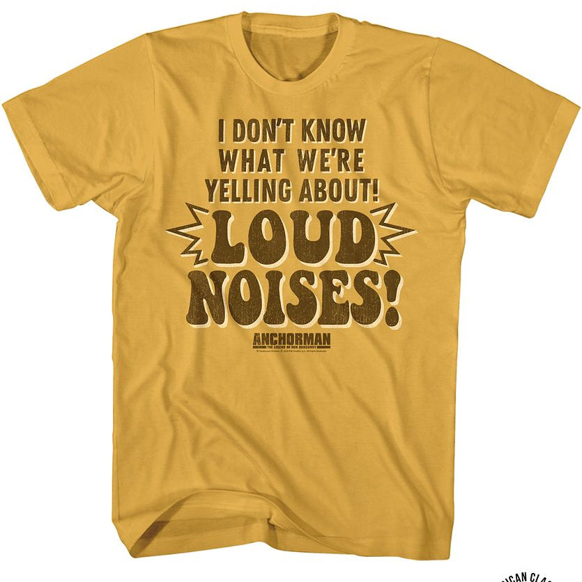 Wholesale Anchorman Movie Loud Noises Solid Ginger Adult T-Shirt