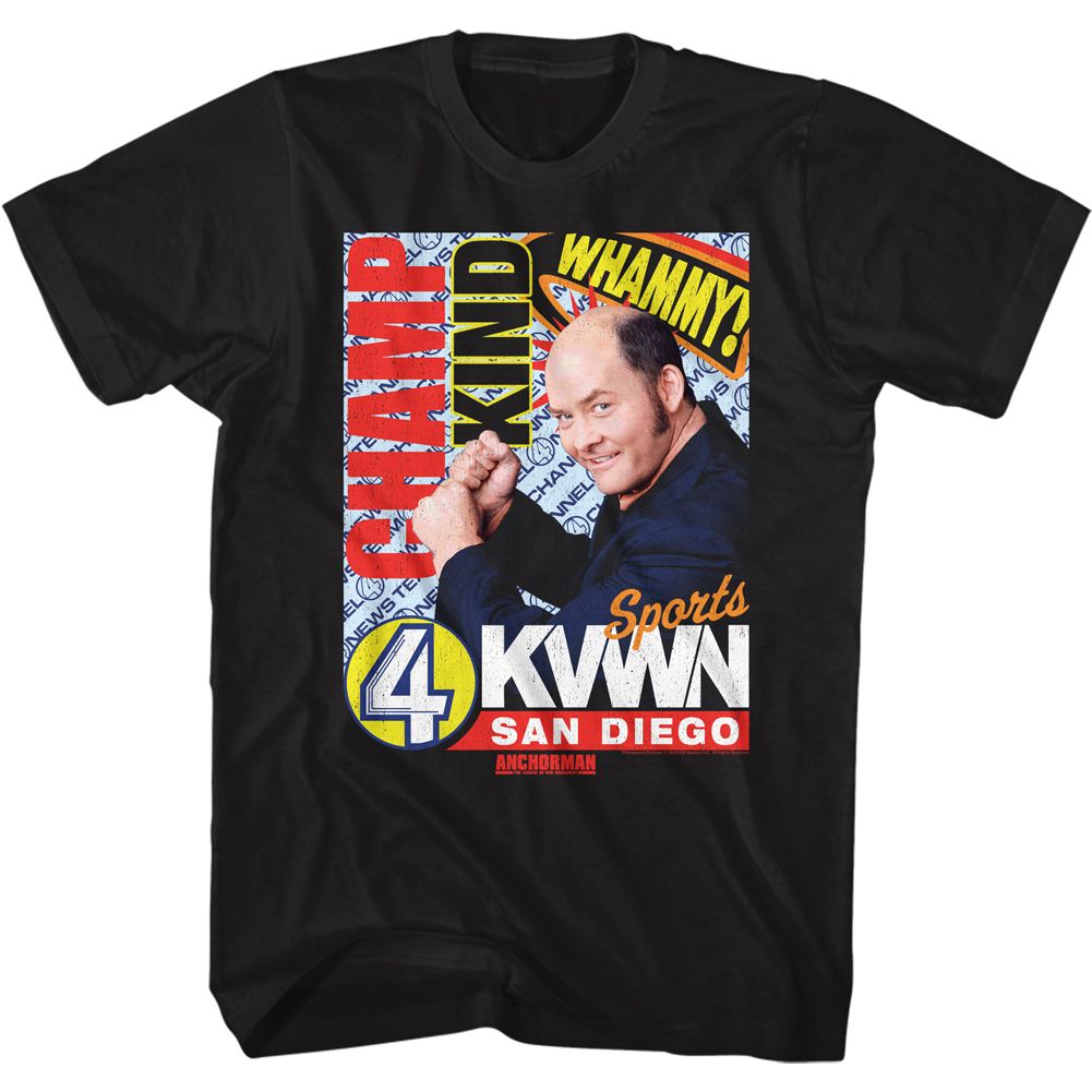 Wholesale Anchorman Movie Champ Kind Dark Black Adult T-Shirt