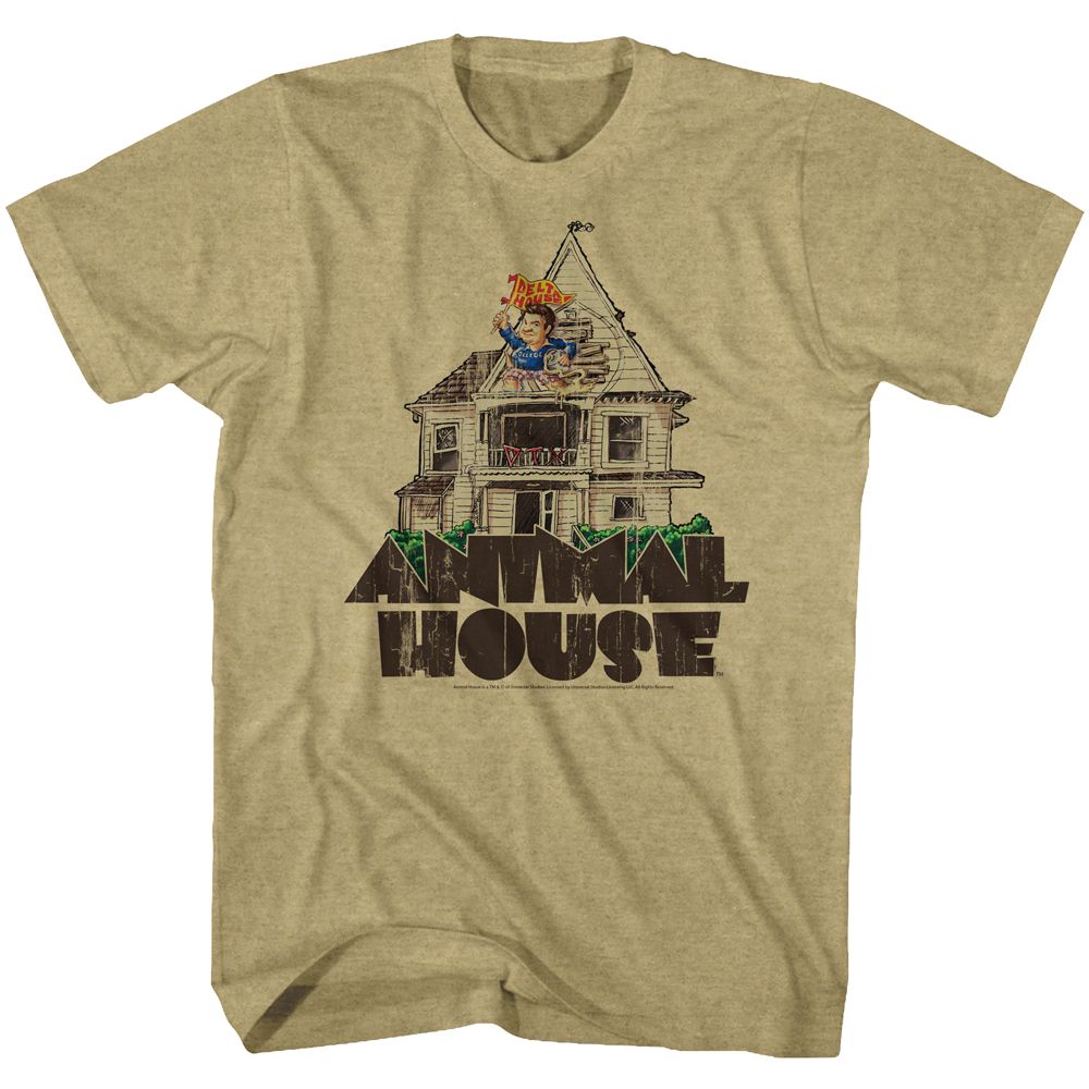 Wholesale Animal House Movie Flag Flyer Heather Khaki Adult T-Shirt