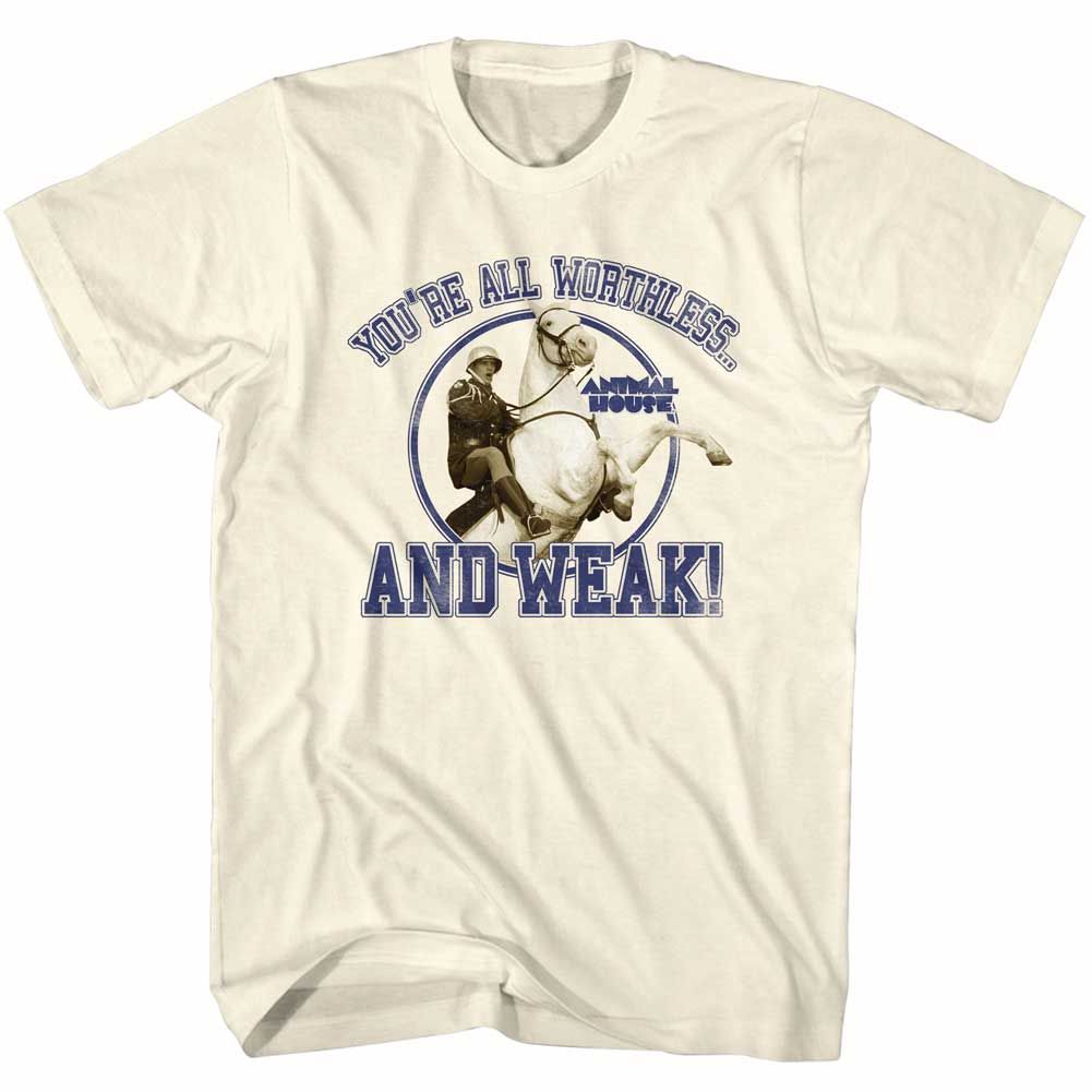 Wholesale Animal House Movie Worthless and Weak Solid Natural Adult T-Shirt