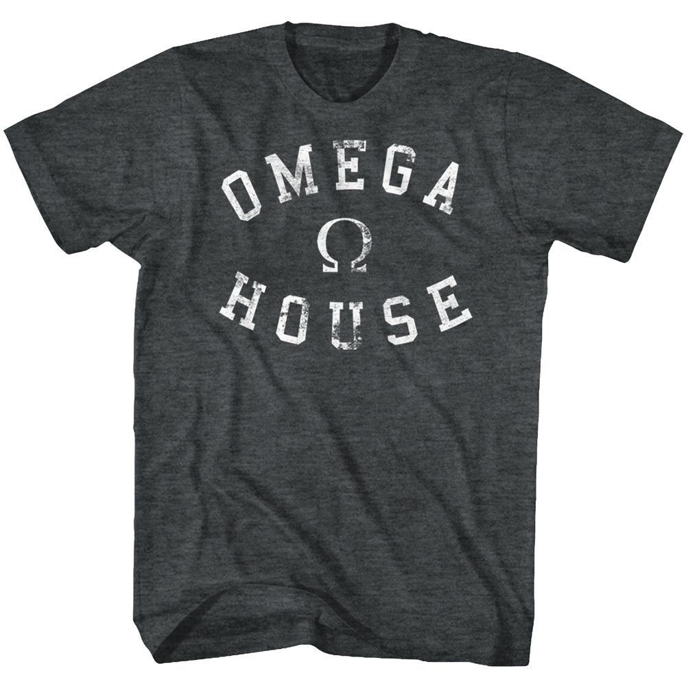 Wholesale Animal House Movie Omega House Heather Black Adult T-Shirt