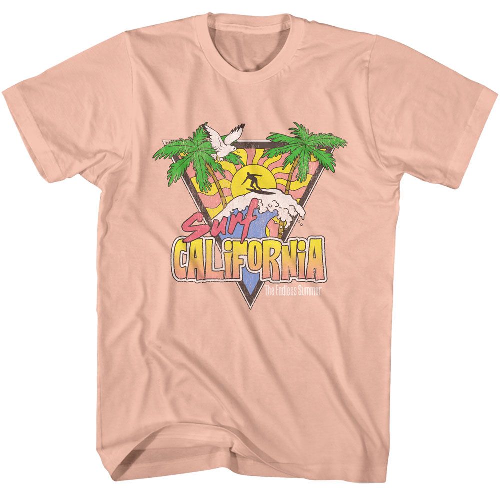 Wholesale Surf California Solid Peach Adult T-Shirt