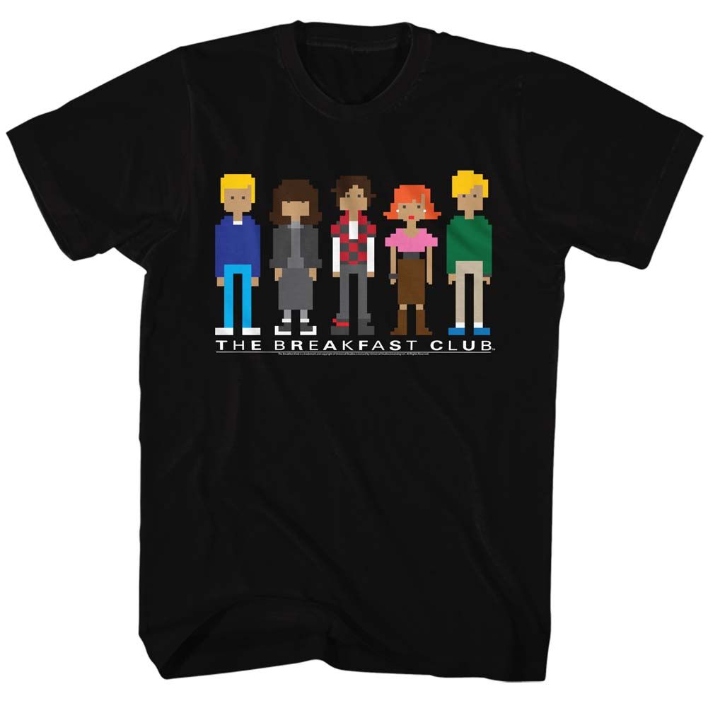 Wholesale Breakfast Club Movie Pixels Black Adult T-Shirt