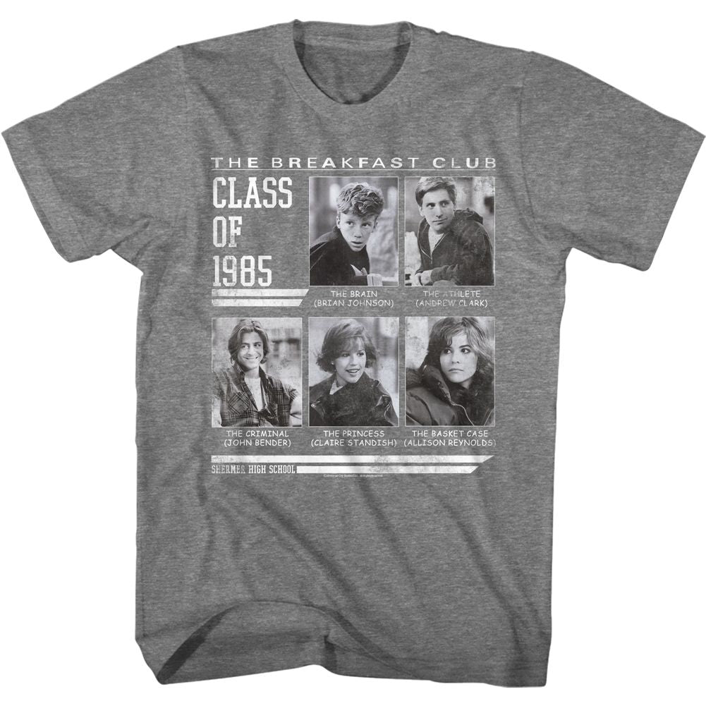 Wholesale Breakfast Club Movie Class '85 Yearbook Heather Graphite Adult T-Shirt