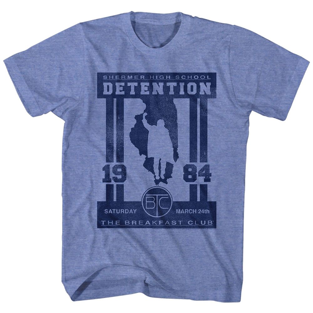 Wholesale Breakfast Club Movie Detention Heather Light Blue Adult T-Shirt