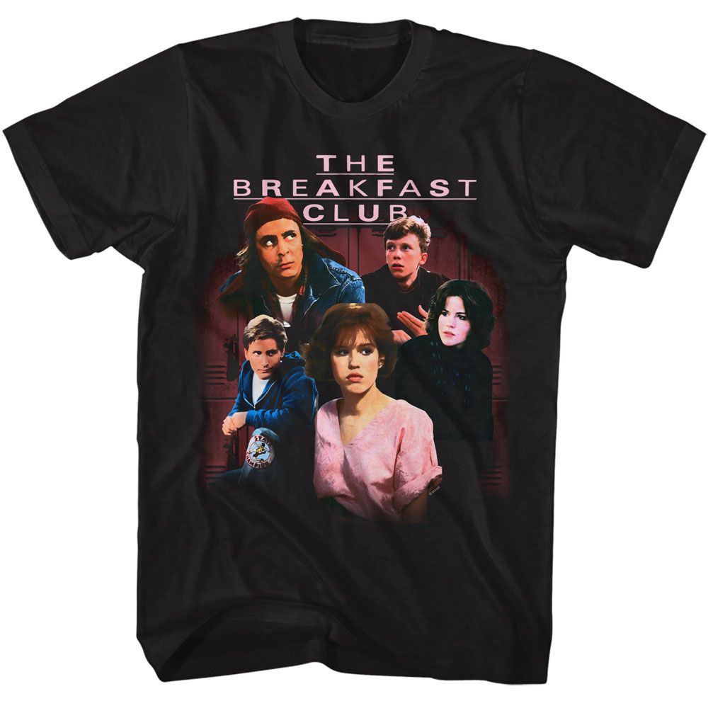 Wholesale Breakfast Club Movie Group Photo Lockers Black Adult T-Shirt