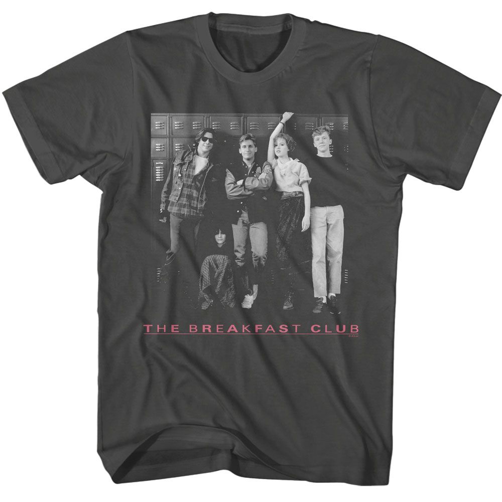 Wholesale Breakfast Club Movie B&W Locker Photo Solid Smoke Adult T-Shirt