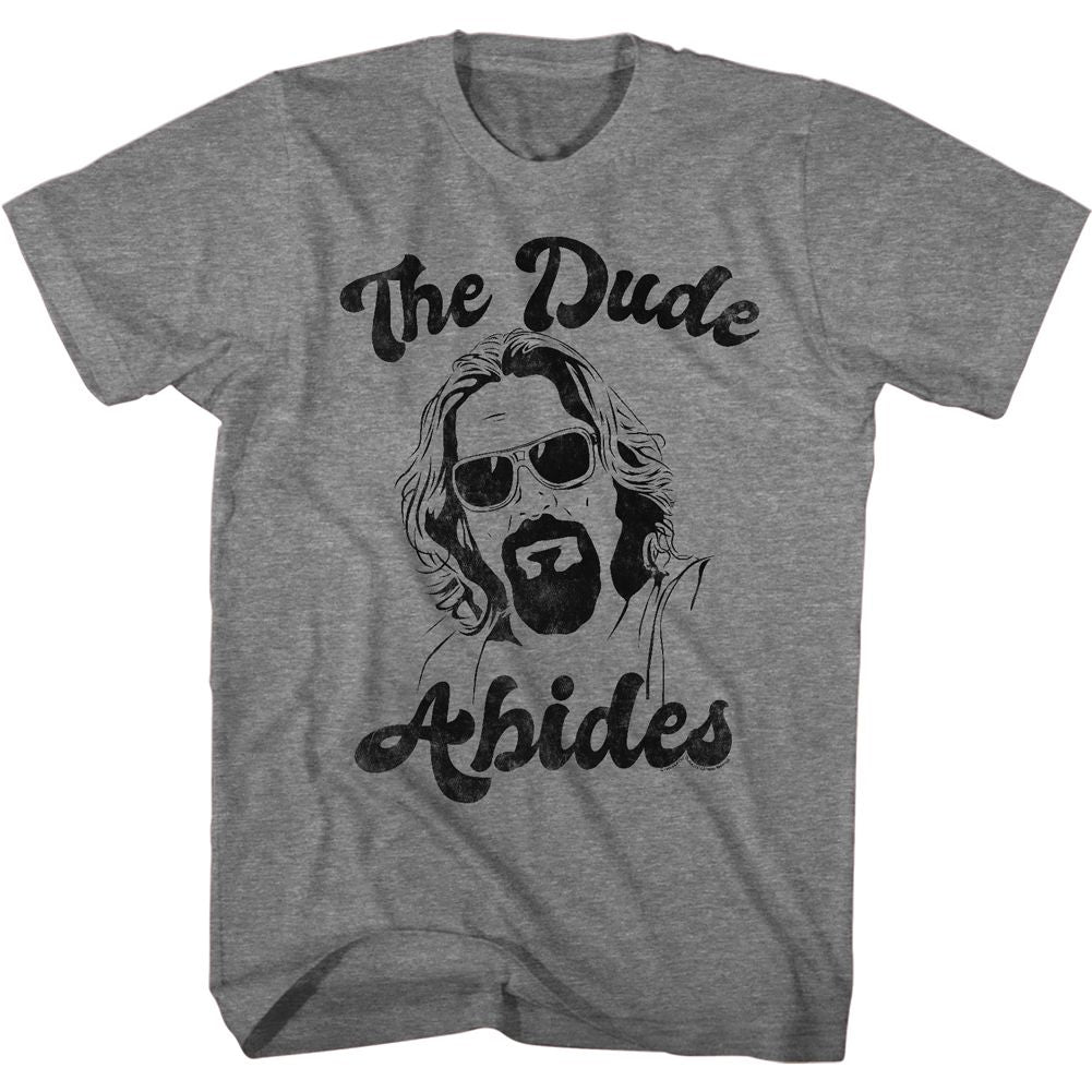 Wholesale The Big Lebowski the Dude Abides Heather Graphite Adult T-Shirt