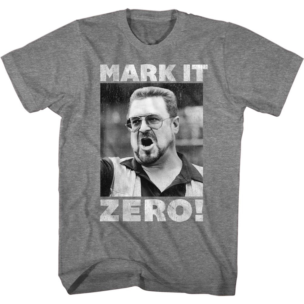 Wholesale The Big Lebowski Mark it Zero Heather Graphite Adult T-Shirt