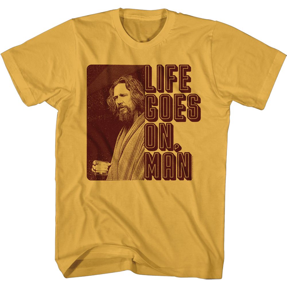 Wholesale The Big Lebowski Life Goes on Man Solid Ginger Adult T-Shirt