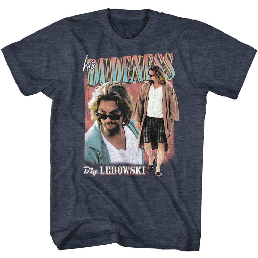 Wholesale The Big Lebowski Duo Pic Heather Navy Adult T-Shirt
