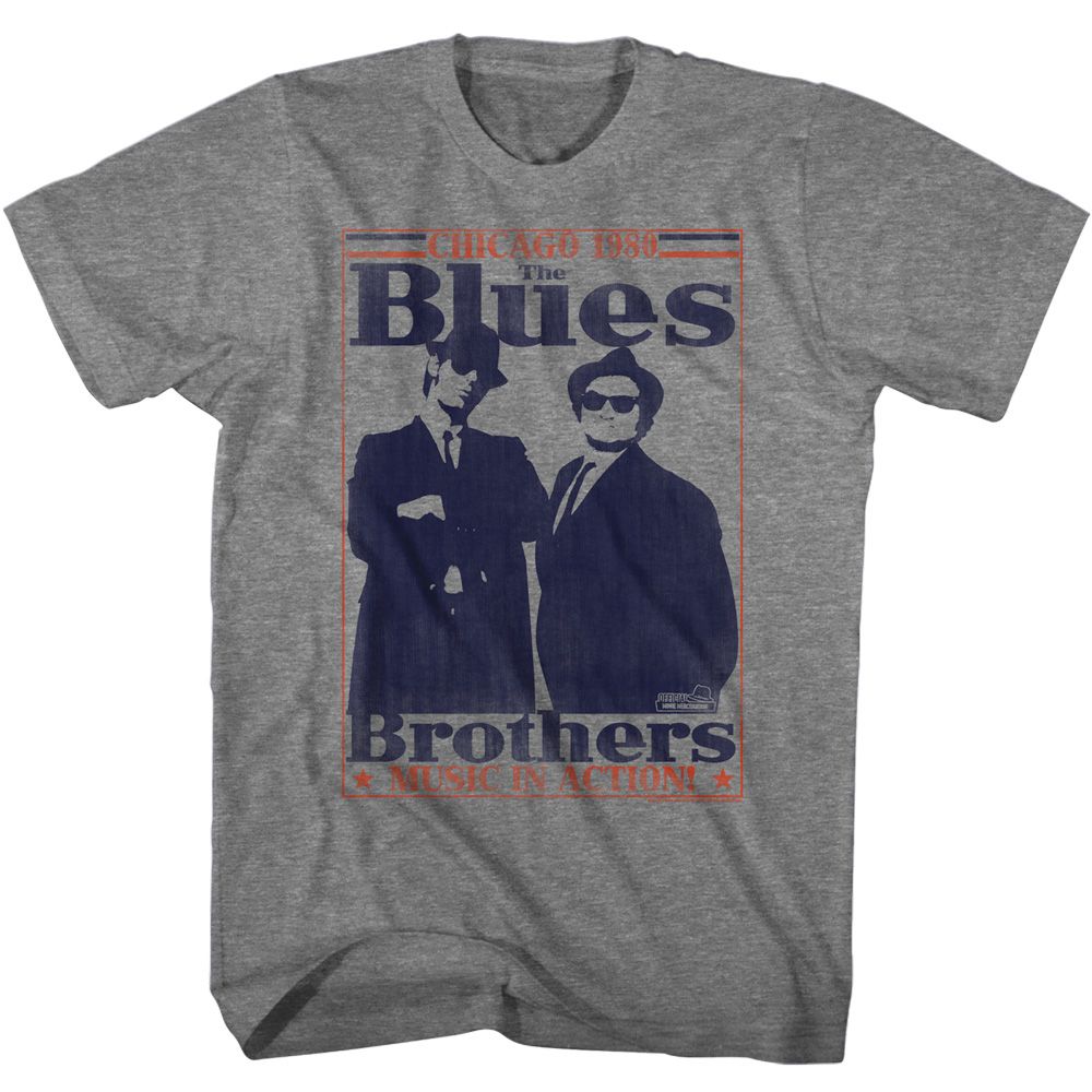 Wholesale The Blues Brothers Movie World Class Heather Graphite Adult T-Shirt