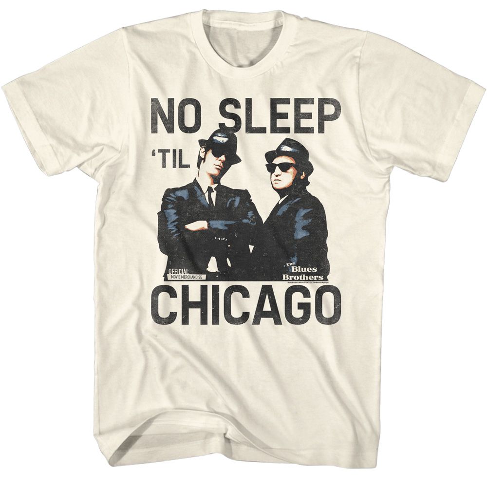 Wholesale The Blues Brothers Movie No Sleep Solid Natural Adult T-Shirt