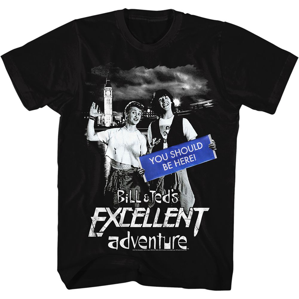 Wholesale Bill and Ted You Should Be Here Black Adult T-Shirt