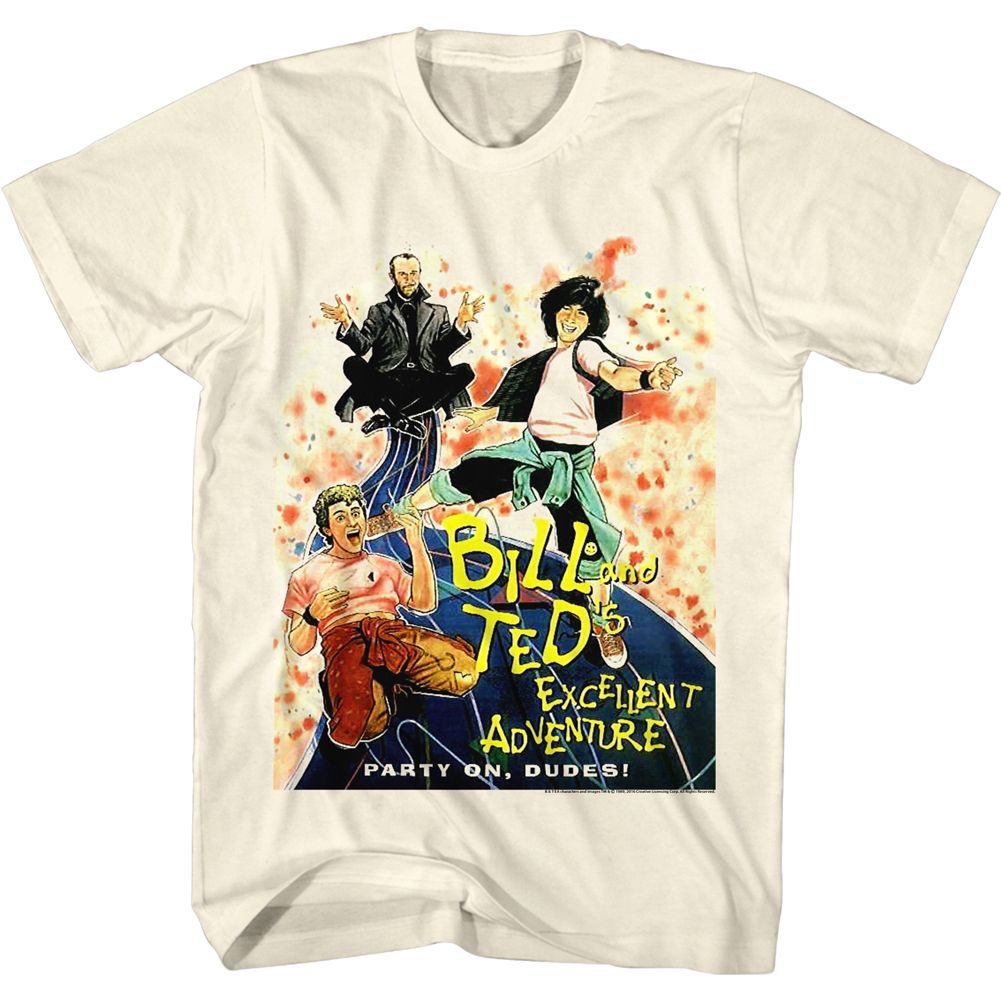 Wholesale Bill and Ted DVD Cover Solid Natural Adult T-Shirt
