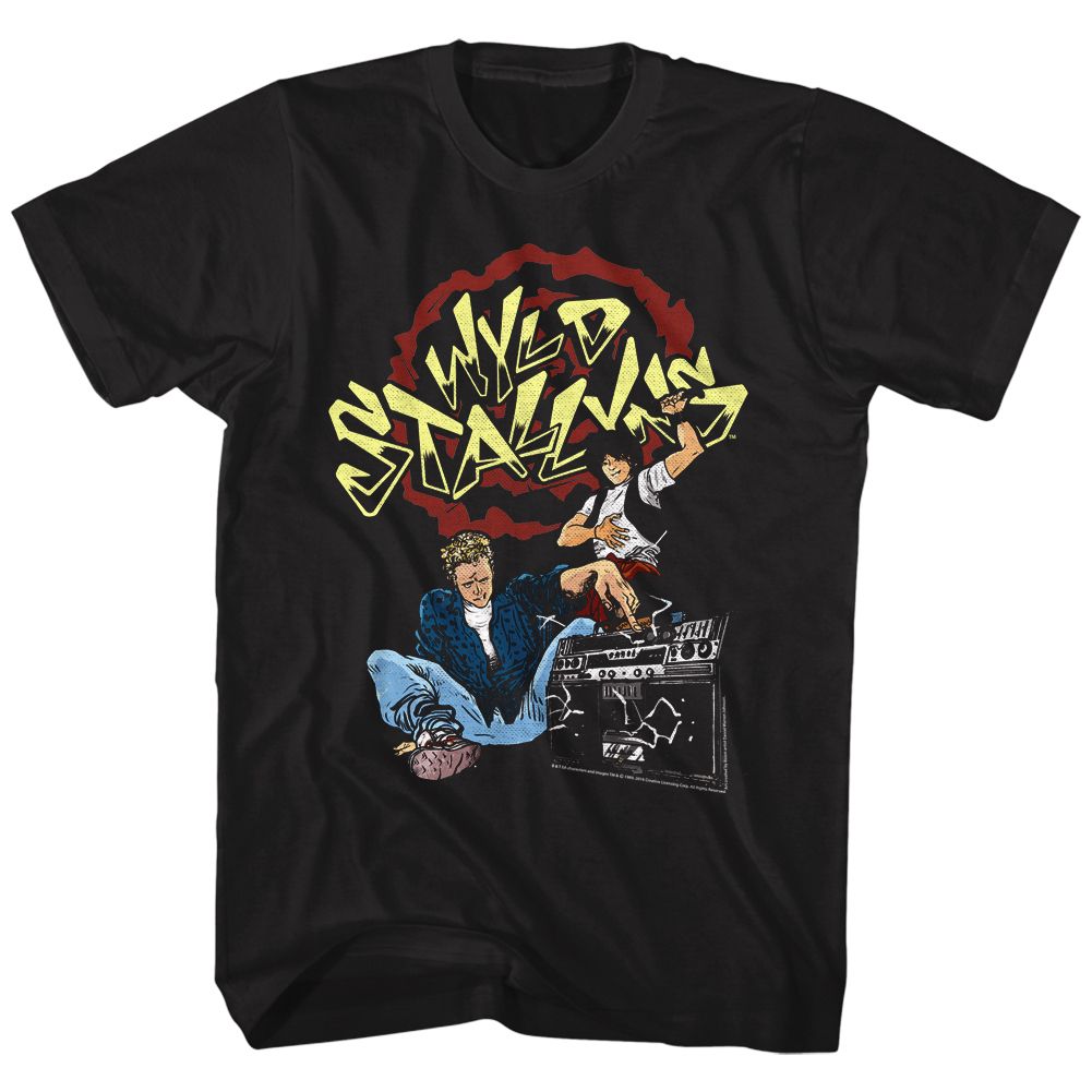 Wholesale Bill and Ted El Stallyns Black Adult T-Shirt