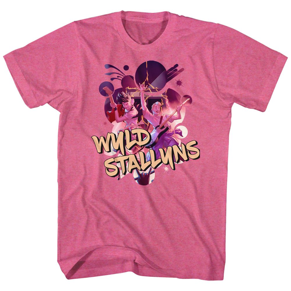 Wholesale Bill and Ted Wyld Heather Retro Pink Adult T-Shirt