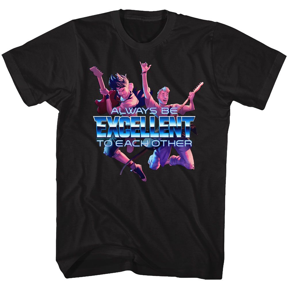 Wholesale Bill and Ted Always Excellent Black Adult T-Shirt