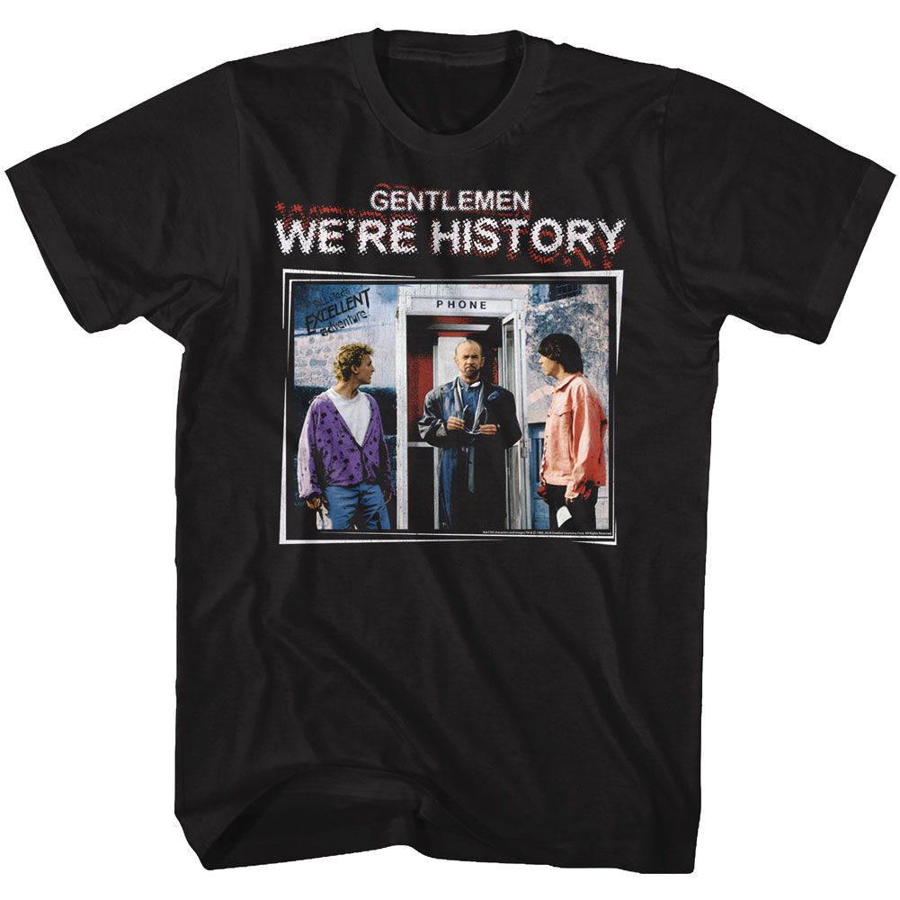 Wholesale Bill and Ted Were History Color Black Adult T-Shirt