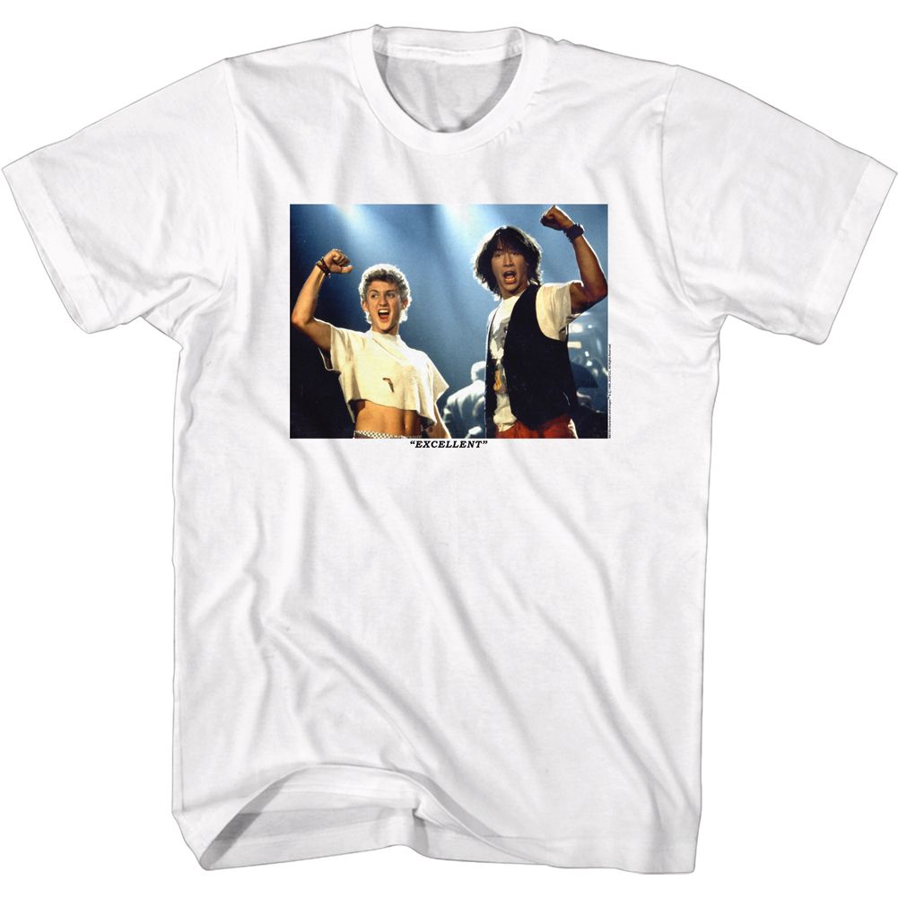 Wholesale Bill and Ted Excellent Fists up White Adult T-Shirt