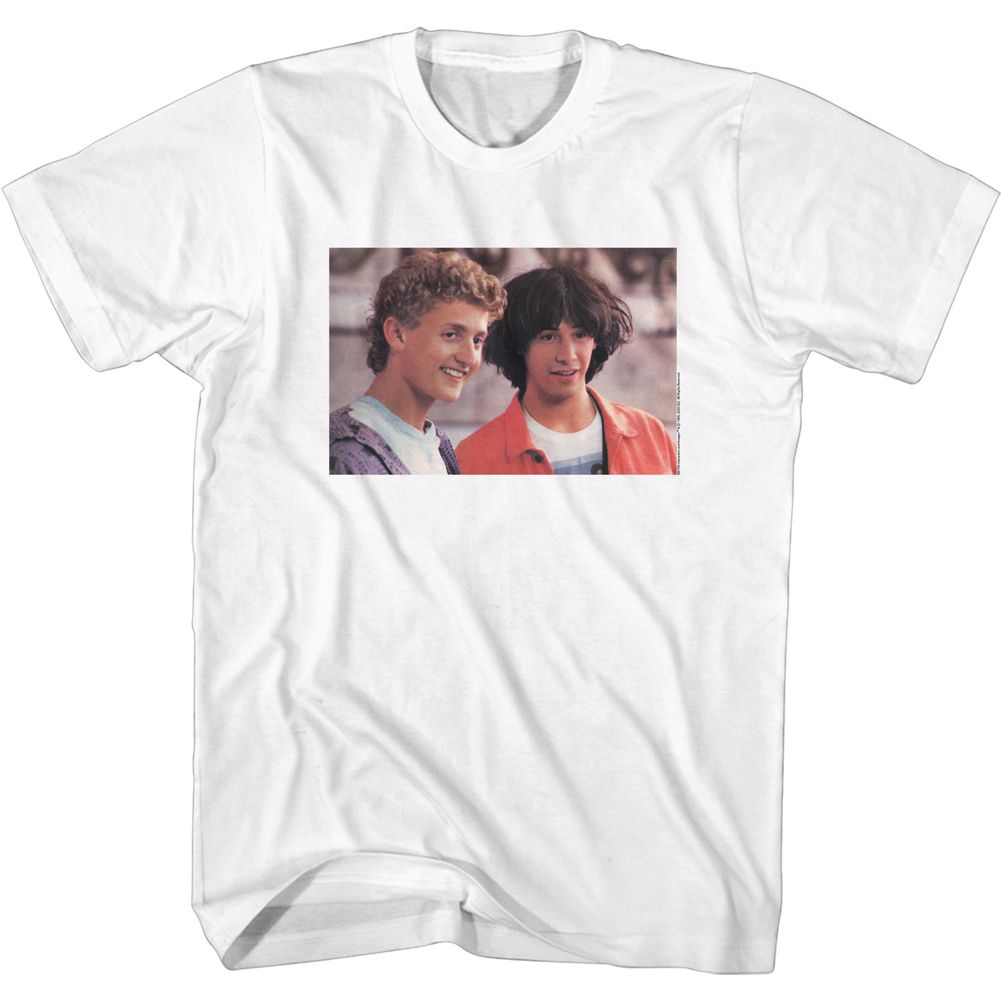 Wholesale Bill and Ted Excellent Heads No Words White Adult T-Shirt