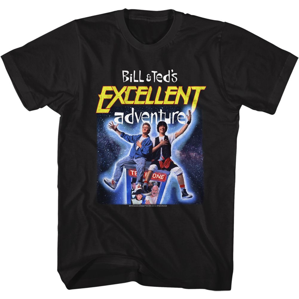 Wholesale Bill and Ted Bandt Space Poster Black Adult T-Shirt
