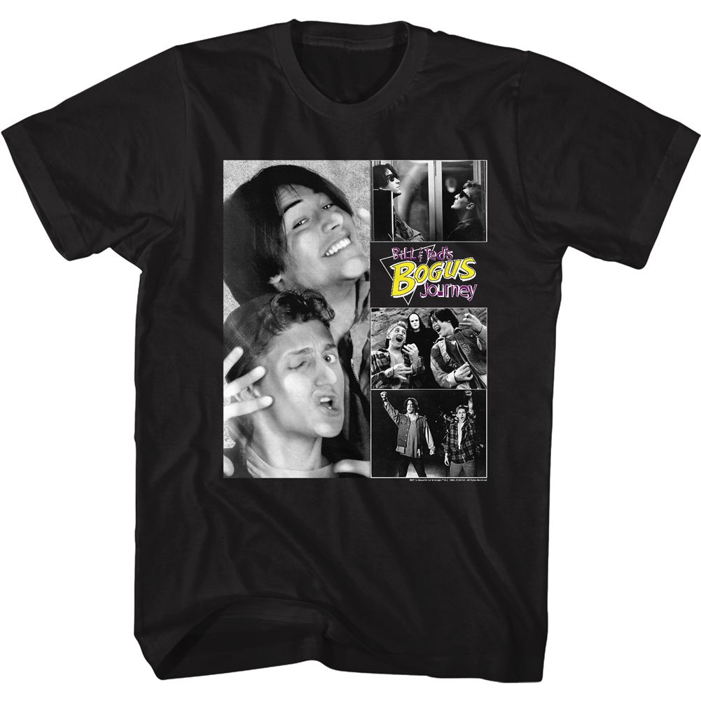 Wholesale Bill and Ted Collage Black Adult T-Shirt