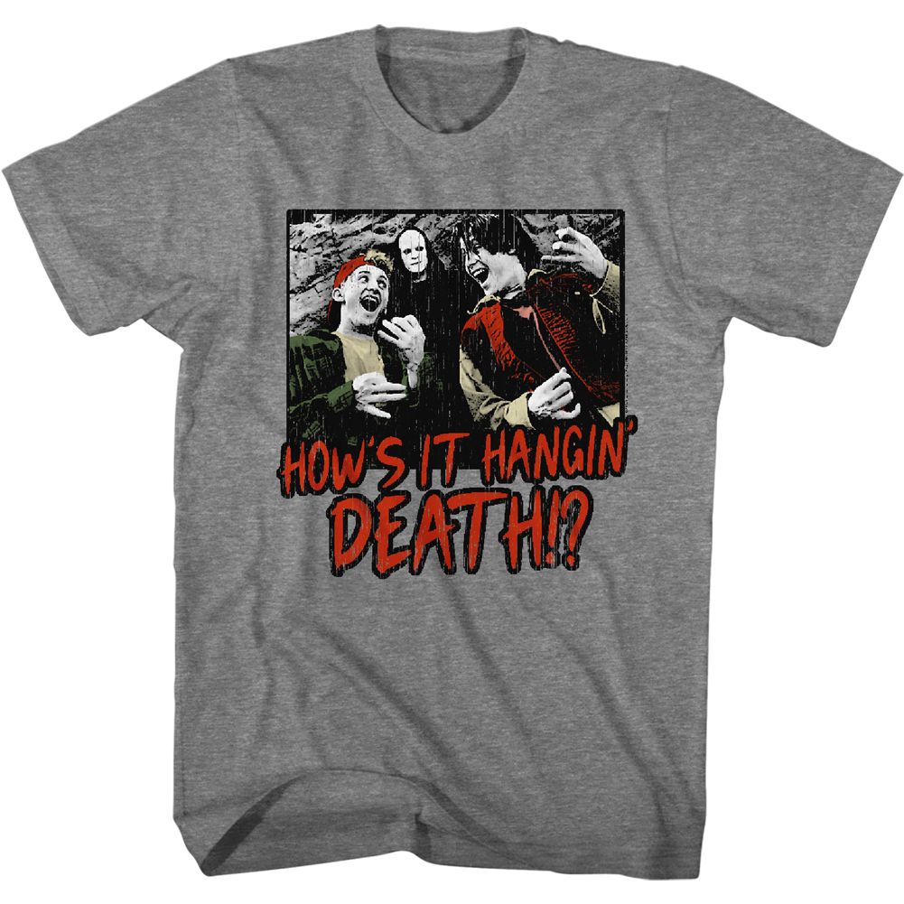 Wholesale Bill and Ted Hows it Hangin Heather Graphite Adult T-Shirt