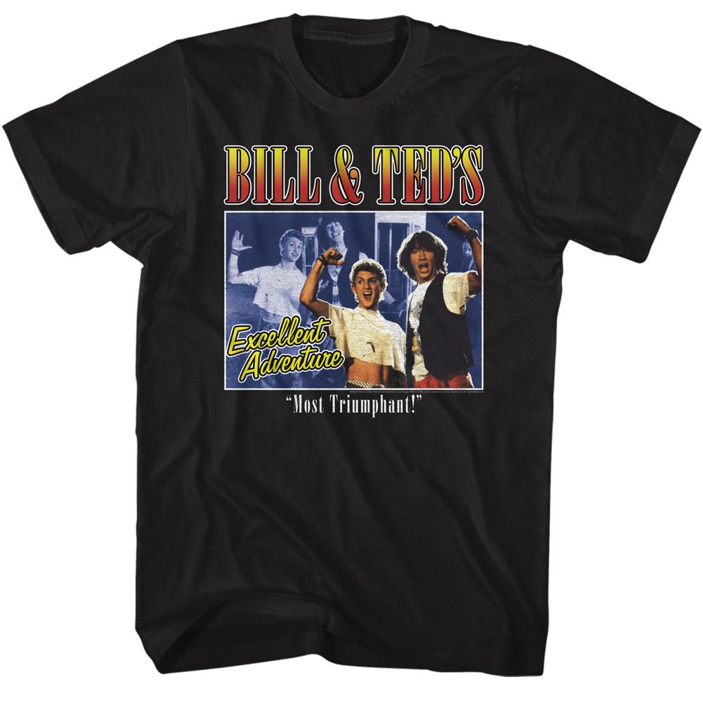 Wholesale Bill and Ted Two Image Box Black Adult T-Shirt
