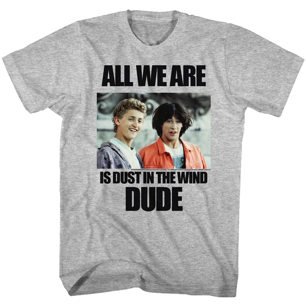 Wholesale Bill and Ted Dustin T Wind Heather Gray Adult T-Shirt