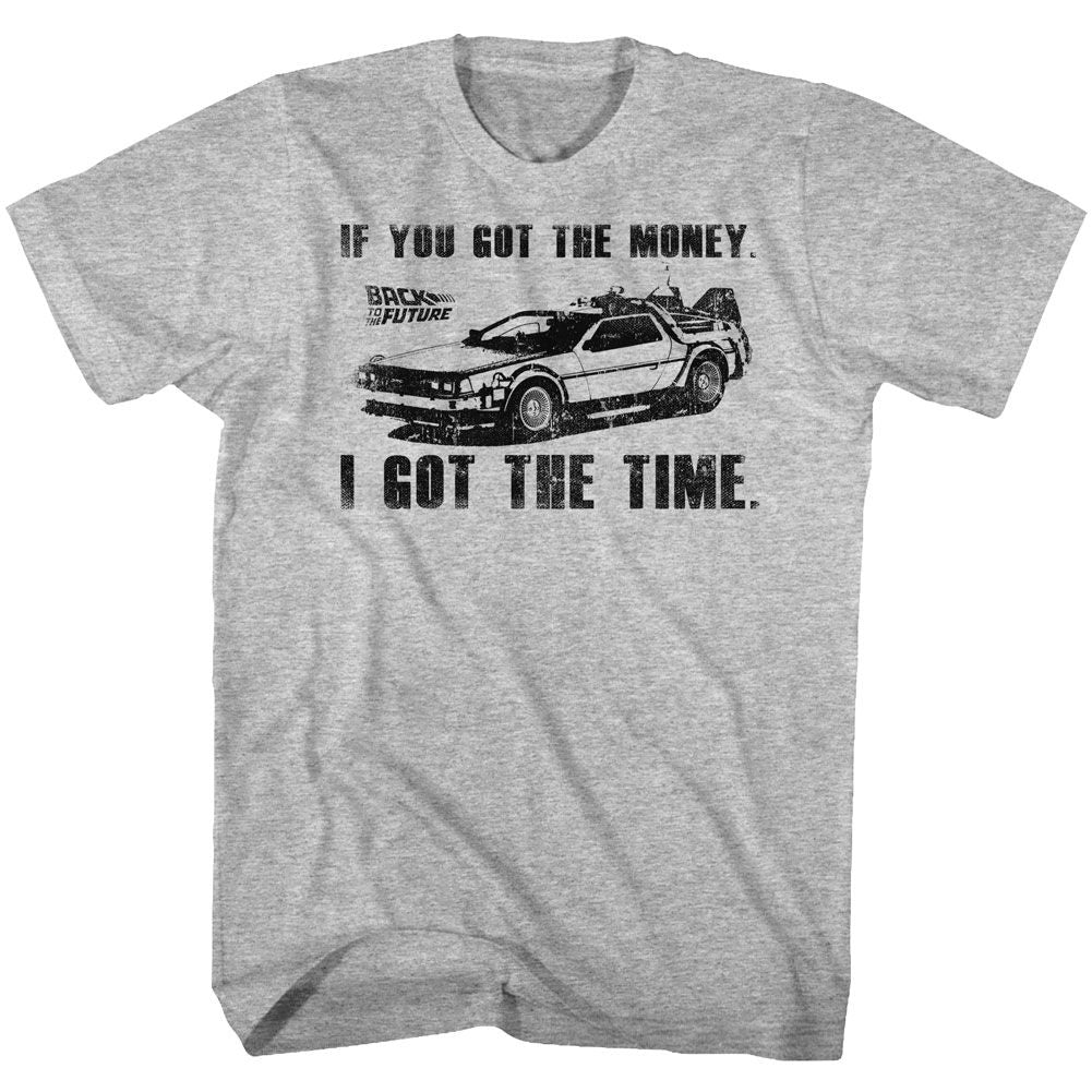Wholesale Back to the Future Movie Got Da Money Heather Gray Adult T-Shirt