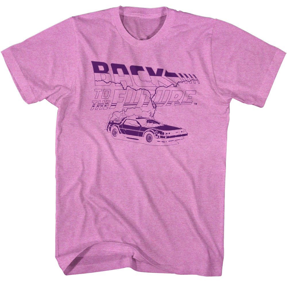Wholesale Back to the Future Movie Future Purple Heather Neon Purple Adult T-Shirt