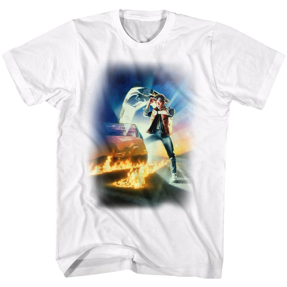 Wholesale Back to the Future Movie BTF Poster White Adult T-Shirt