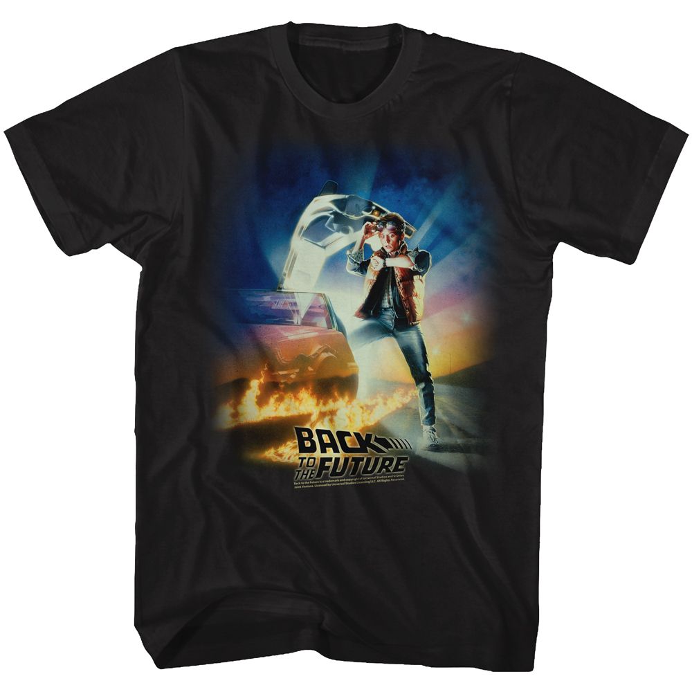 Wholesale Back to the Future Movie BTF Poster Black Adult T-Shirt