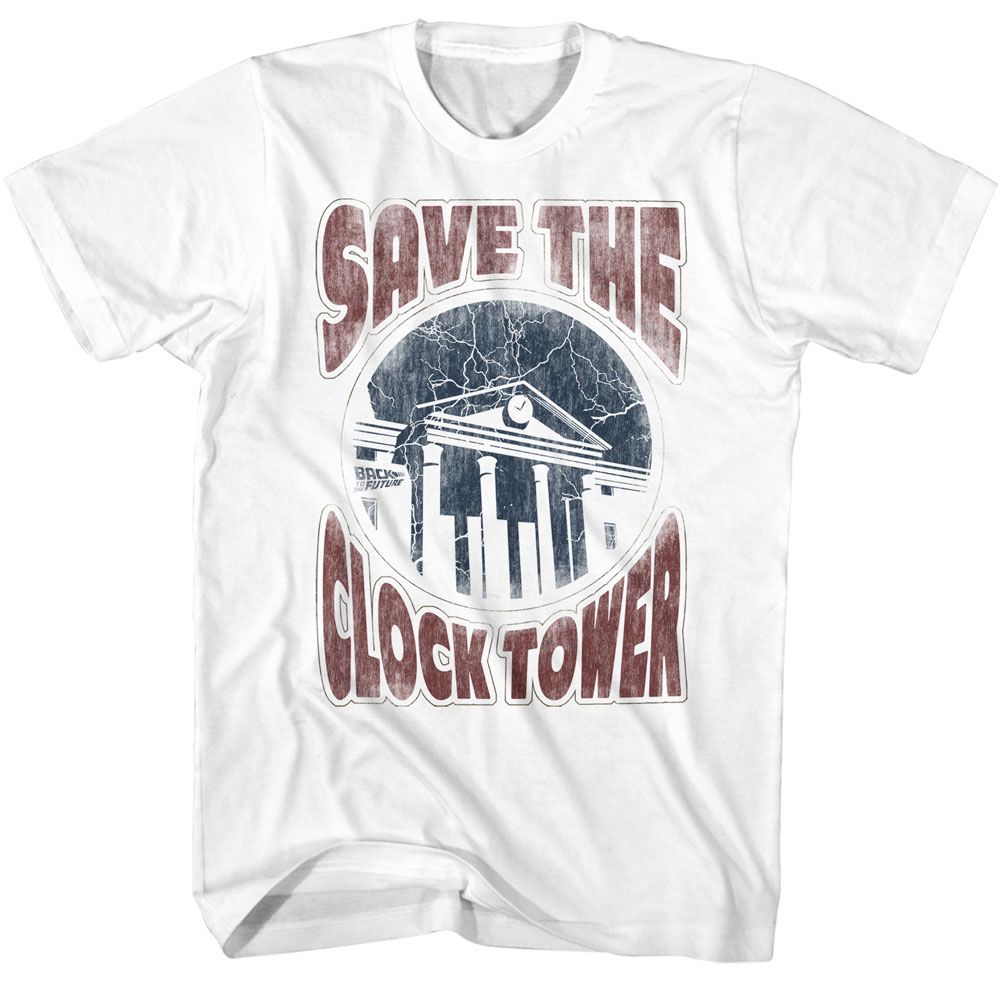 Wholesale Back to the Future Movie Saves the Day White Adult T-Shirt