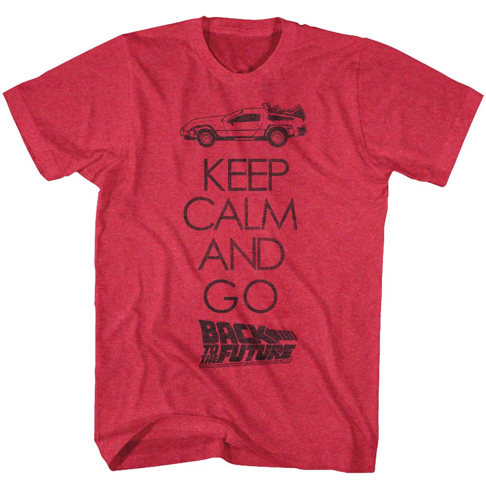 Wholesale Back to the Future Movie Keep Calm Heather Red Adult T-Shirt