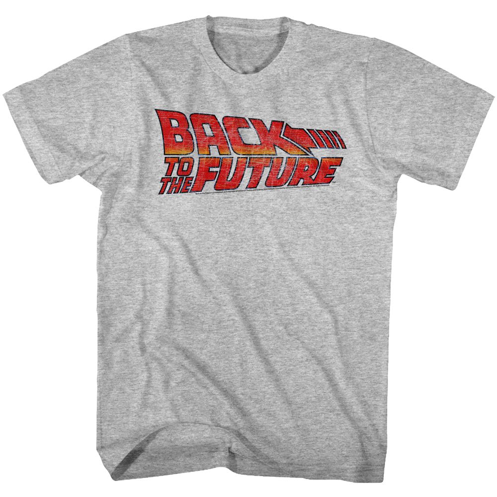 Wholesale Back to the Future Movie Logo B2F Heather Gray Adult T-Shirt