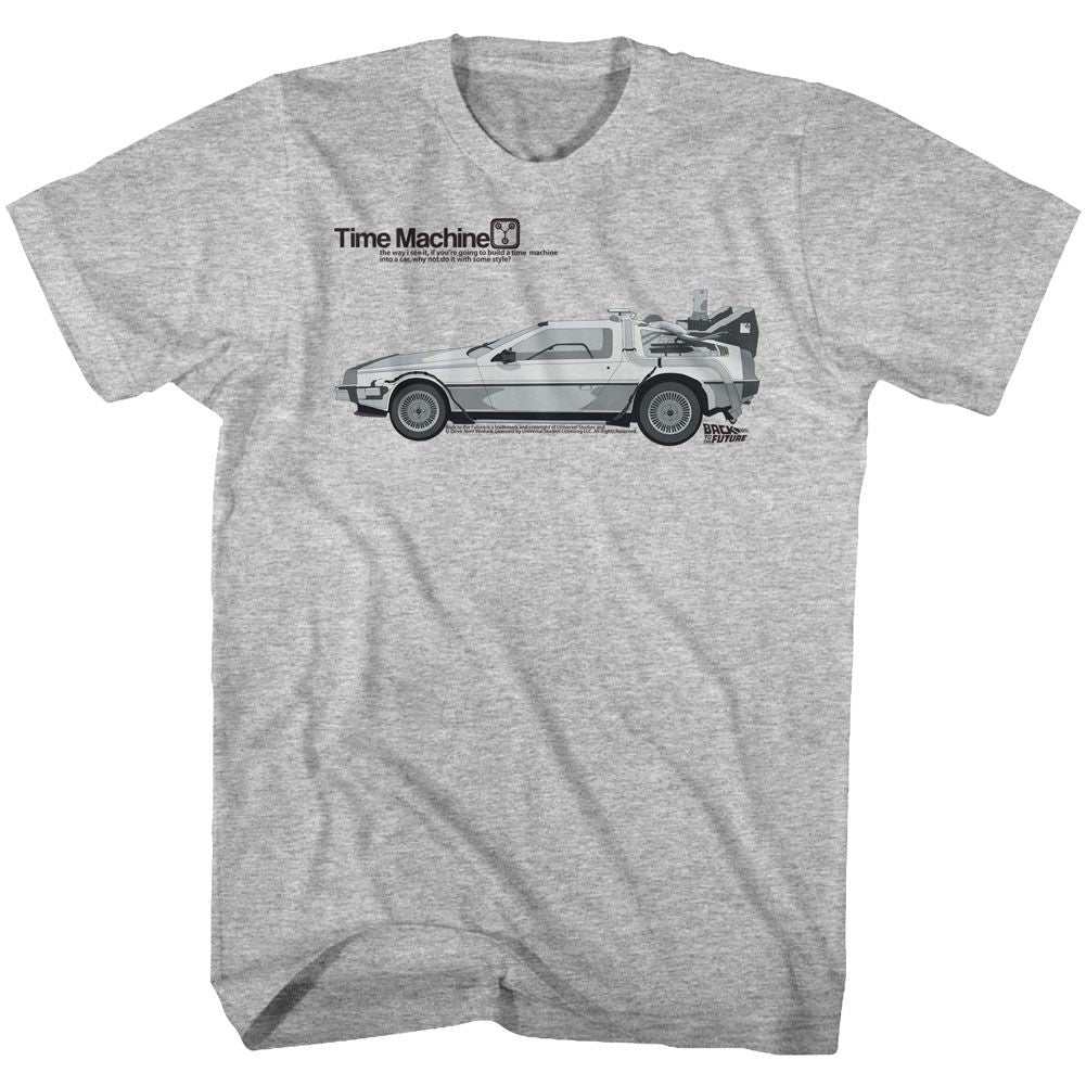 Wholesale Back to the Future Movie Car Heather Gray Adult T-Shirt