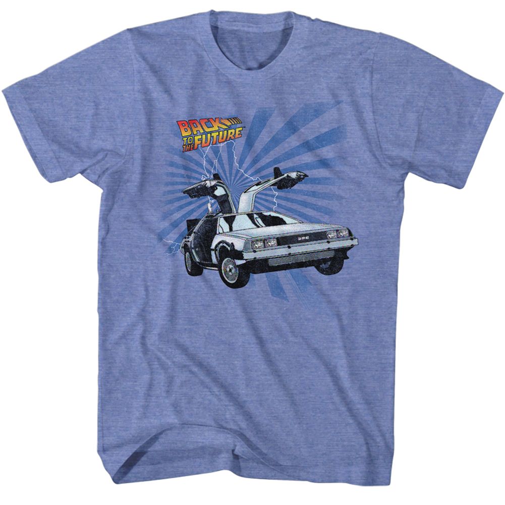 Wholesale Back to the Future Movie Comical Heather Light Blue Adult T-Shirt
