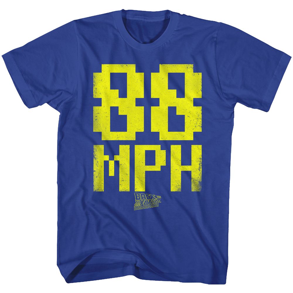 Wholesale Back to the Future Movie '88 MPH Solid Royal Adult T-Shirt