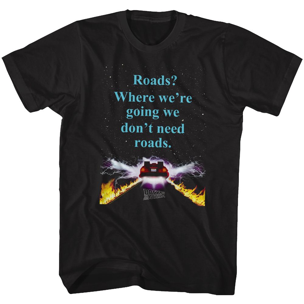 Wholesale Back to the Future Movie No Roads Black Adult T-Shirt