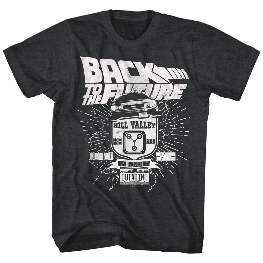 Wholesale Back to the Future Movie Vintage Car Heather Black Adult T-Shirt